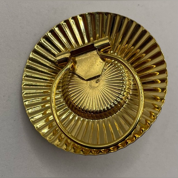 3 for $30 Vintage Gold Tone Scarf Ring with Faux Cabochon Pearl Center - Picture 4 of 8